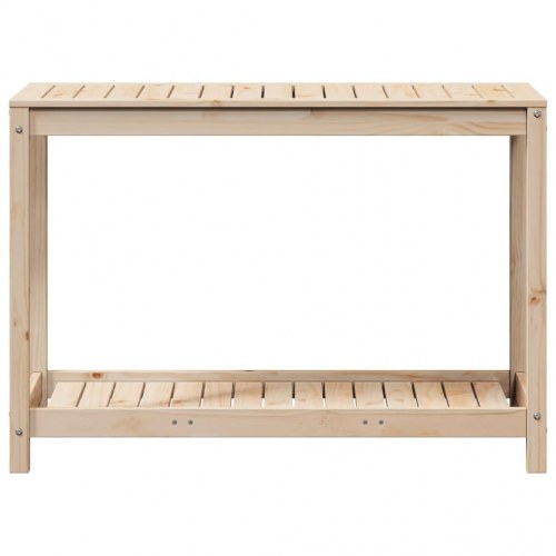 Plantebord med hylde 108 x 50 x 75 cm i massivt fyrretræ