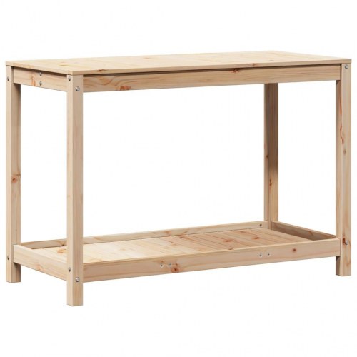 Plantebord med hylde 108 x 50 x 75 cm i massivt fyrretræ