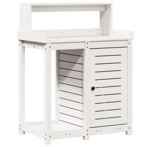 Plantebord med hylder og opbevaringsskab 82,5 x 50 x 109,5 cm - hvid