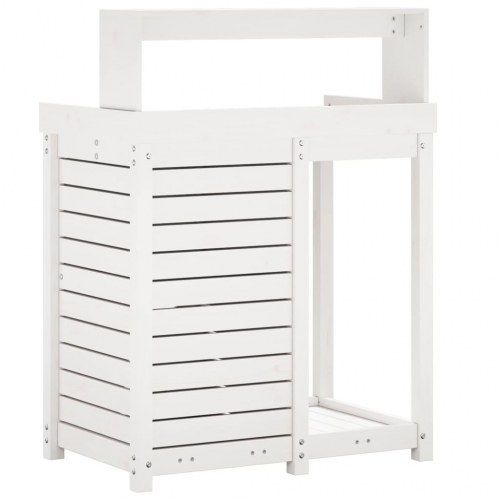 Plantebord med hylder og opbevaringsskab 82,5 x 50 x 109,5 cm - hvid