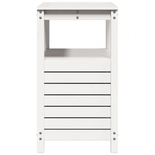 Plantebord med hylder 82,5x45x81 cm massivt fyrretræ hvid