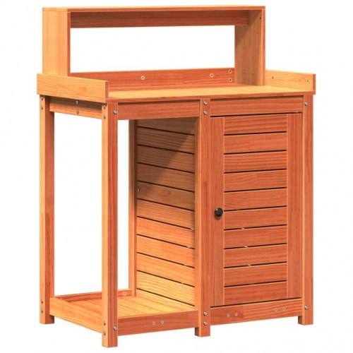 Plantebord med hylder 82,5x50x109,5 cm massivt fyrretræ brun