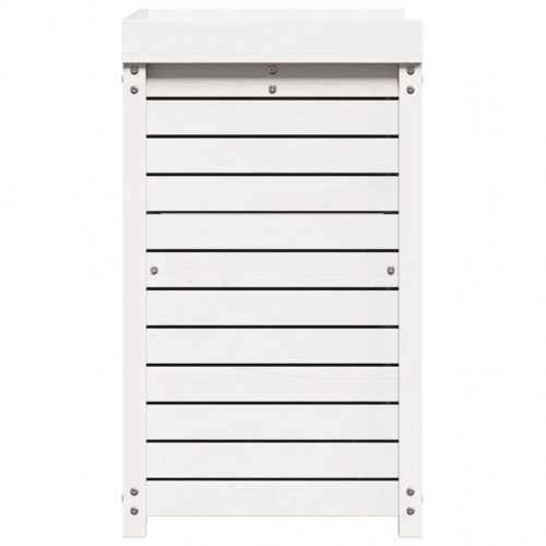 Plantebord med hylder 82,5x50x86,5 cm massivt fyrretræ hvid