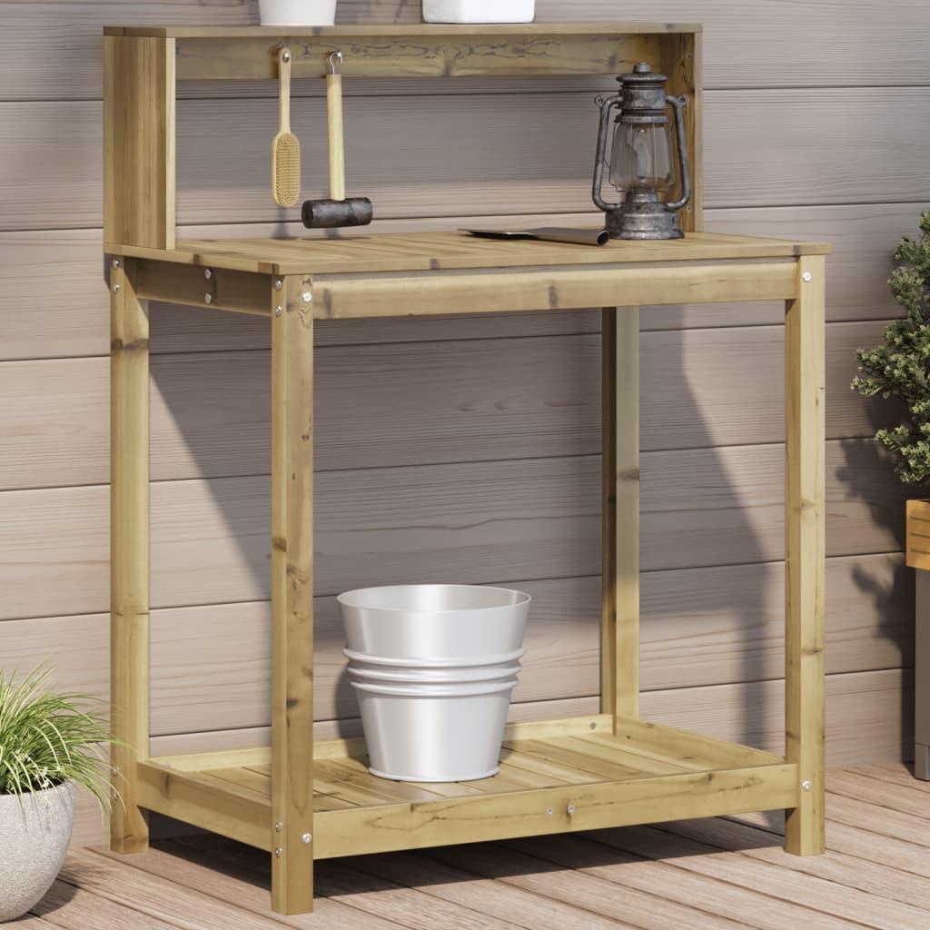 Plantebord med hylder 82,5x50x109,5 cm imprægneret fyrretræ