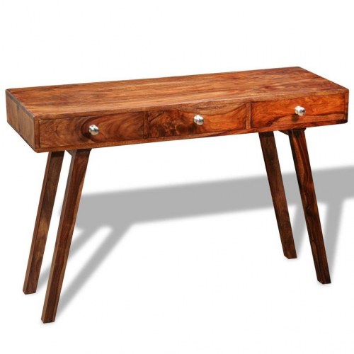 Konsolbord i massivt akacietræ - 116×42×76 cm med 3 skuffer