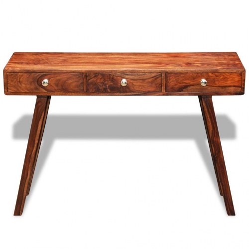 Konsolbord i massivt akacietræ - 116×42×76 cm med 3 skuffer