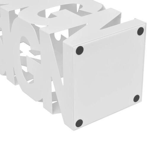 Hvid kvadratisk holder til paraplyer og stokke, stål, 48,5 cm