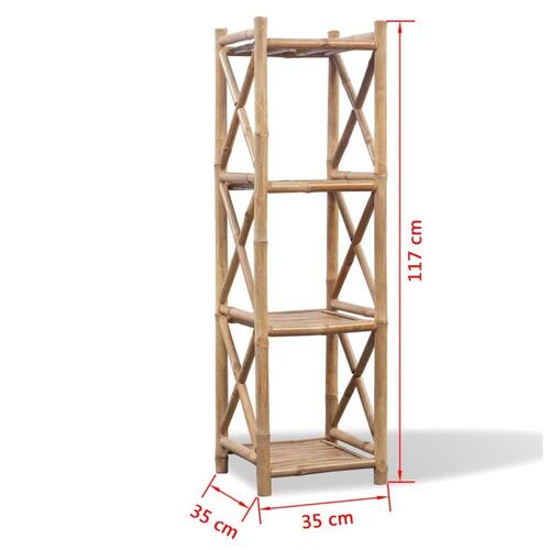 Firkantet bambusreol med 4 niveauer