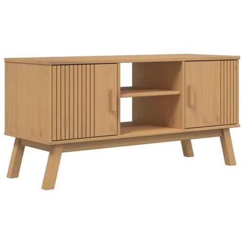 Tv-bord OLDEN 114x43x57 cm massivt fyrretræ brun