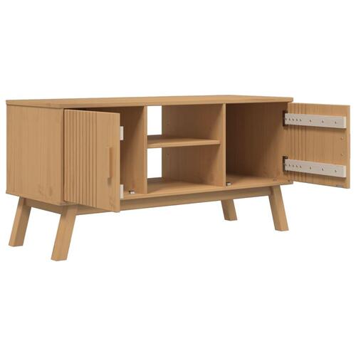Tv-bord OLDEN 114x43x57 cm massivt fyrretræ brun