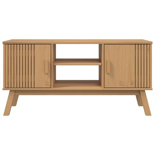 Tv-bord OLDEN 114x43x57 cm massivt fyrretræ brun
