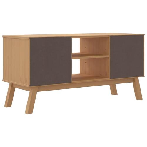 Tv-bord OLDEN 114x43x57 cm massivt fyrretræ brun