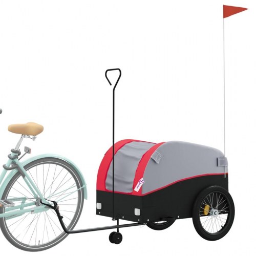 Cykelanhænger 45 kg - jern, sort/rød