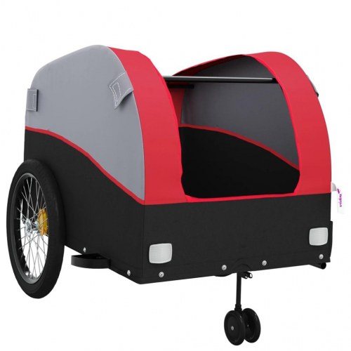 Cykelanhænger 45 kg - jern, sort/rød