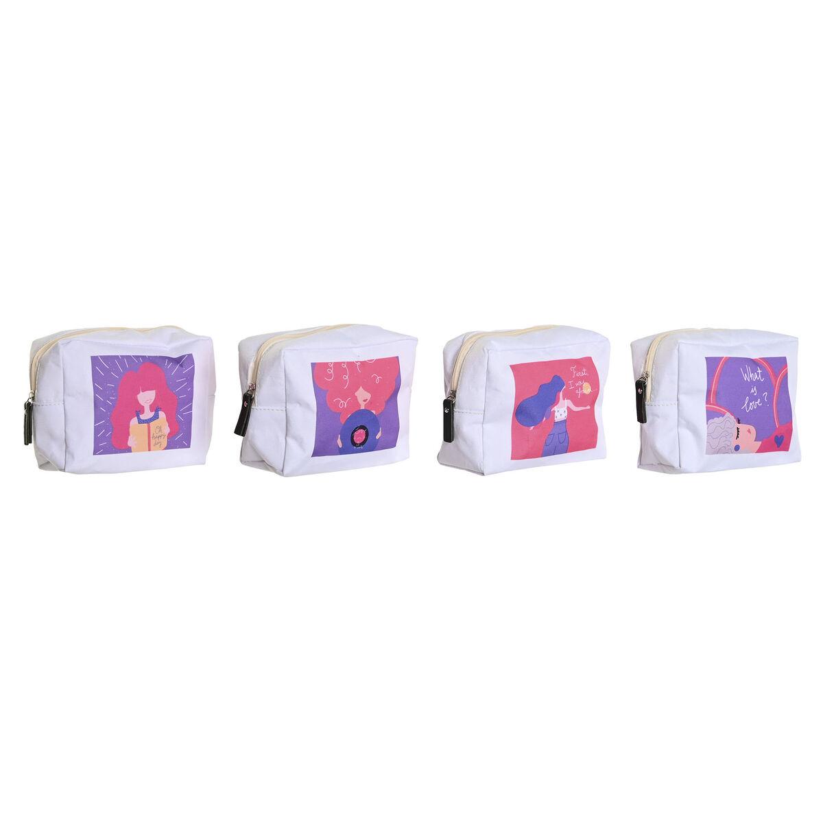 Rejsetoilettaske Hvid Polialgodon 15 X 6 X 12 Cm 4 Enheder