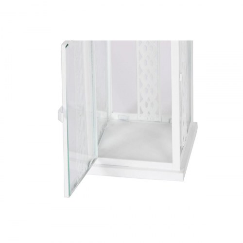 Lanterner - hvid jern/krystal, shabby chic, 3 stk. (20 × 20 × 55 cm)