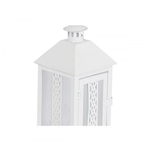 Lanterner - hvid jern/krystal, shabby chic, 3 stk. (20 × 20 × 55 cm)