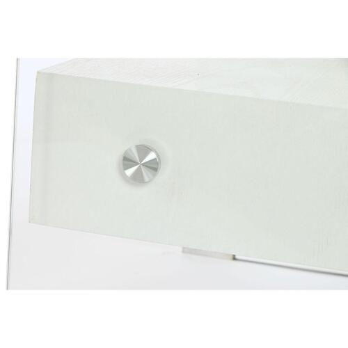 Natbord Hvid Gennemsigtig Krystal Træ MDF 50 x 40 x 45,5 cm