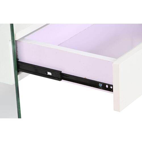 Natbord Hvid Gennemsigtig Krystal Træ MDF 50 x 40 x 45,5 cm