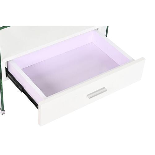 Natbord Hvid Gennemsigtig Krystal Træ MDF 50 x 40 x 45,5 cm