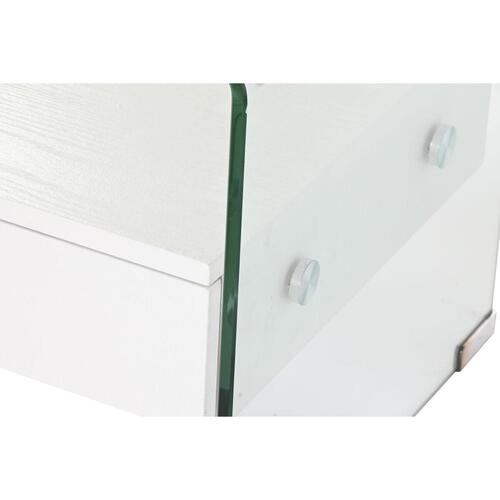 Natbord Hvid Gennemsigtig Krystal Træ MDF 50 x 40 x 45,5 cm