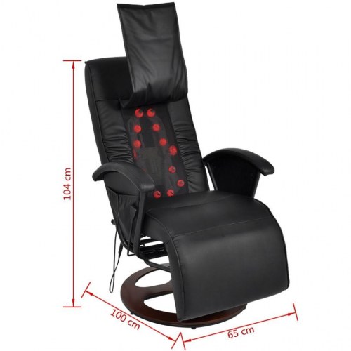 Shiatsu-massagestol kunstlæder sort