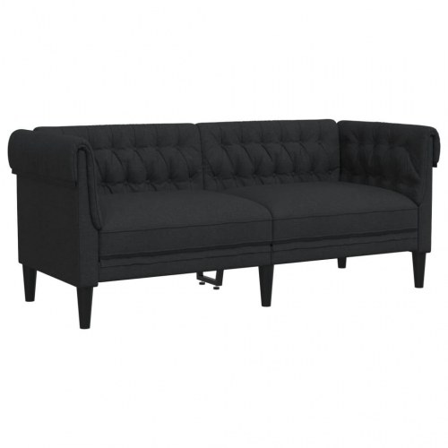2-personers Chesterfield-sofa i stof - sort
