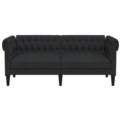 2-personers Chesterfield-sofa i stof - sort