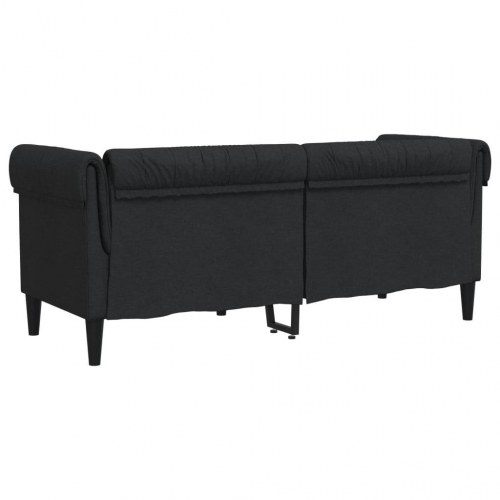 2-personers Chesterfield-sofa i stof - sort