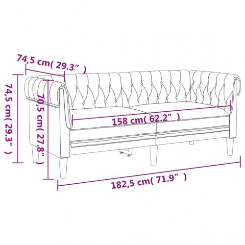 2-personers Chesterfield-sofa i stof - sort