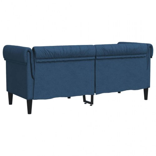 2-personers Chesterfield-sofa i stof - blå