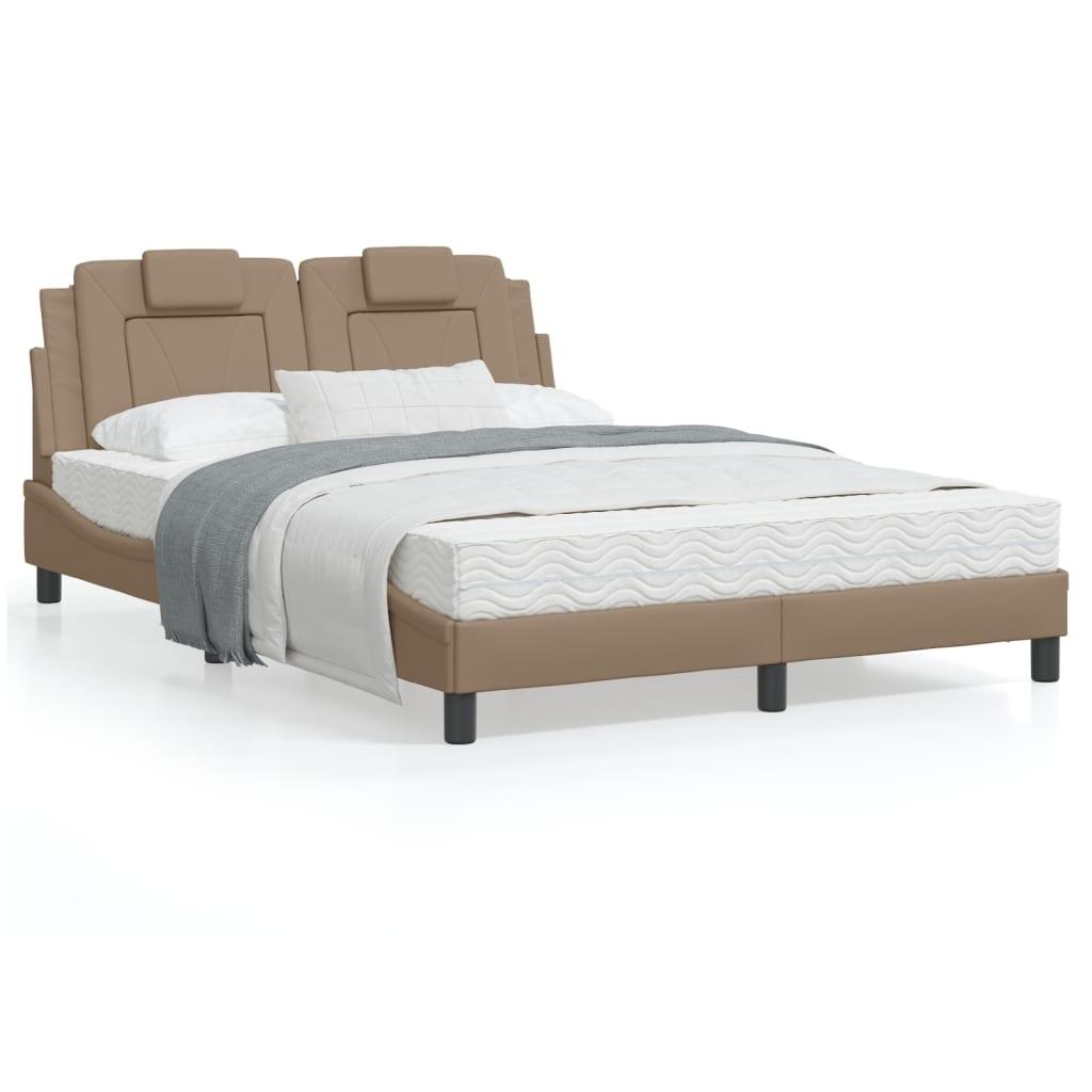 Seng 120x200 Cm Kunstlæder Cappuccinofarvet