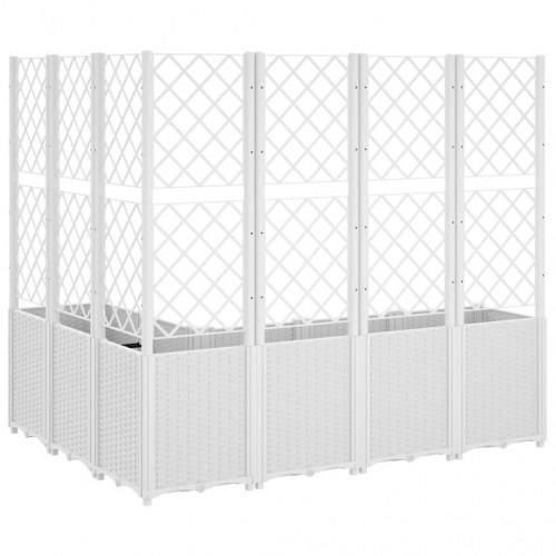Plantekasse med espalier 6 dele PP - hvid