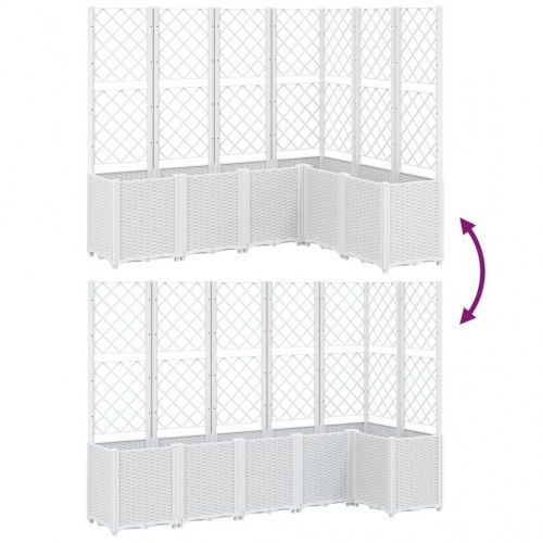 Plantekasse med espalier 6 dele PP - hvid