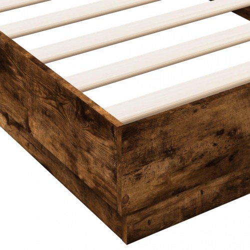 Sengeramme 90x200 cm uden madras konstrueret træ røget eg