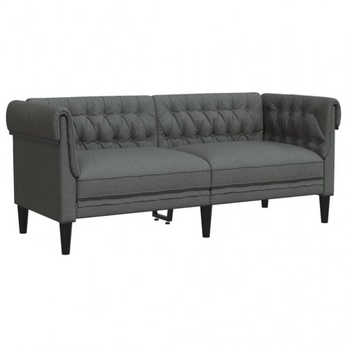 2-personers Chesterfield-sofa i stof - mørkegrå