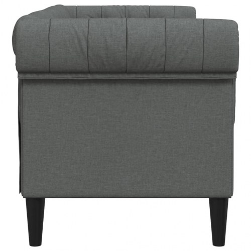 2-personers Chesterfield-sofa i stof - mørkegrå
