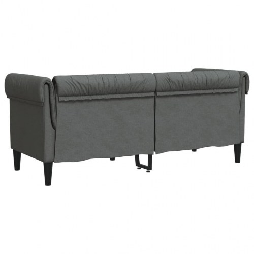 2-personers Chesterfield-sofa i stof - mørkegrå