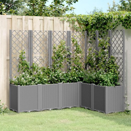 Plantekasse med espalier 160 x 120 x 140 cm - lysegrå
