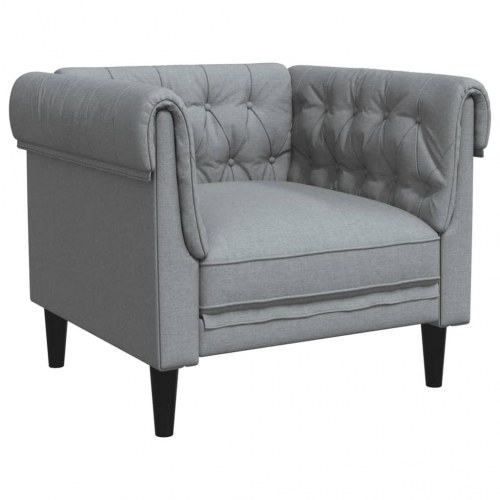 Chesterfield-sofastol i stof - lysegrå