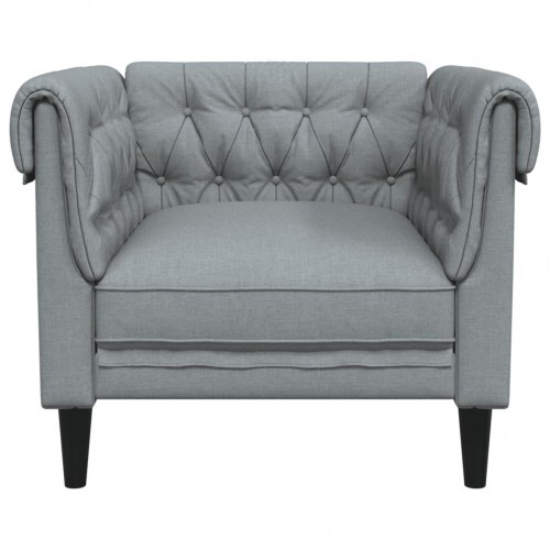 Chesterfield-sofastol i stof - lysegrå