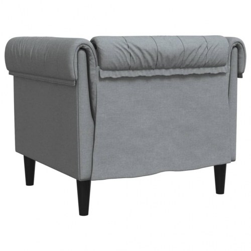 Chesterfield-sofastol i stof - lysegrå