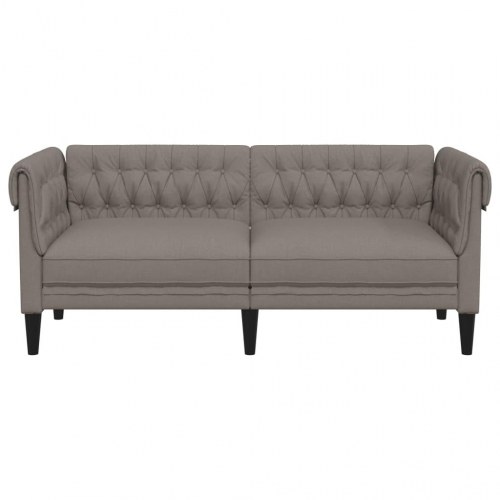 2-personers Chesterfield-sofa i stof - gråbrun