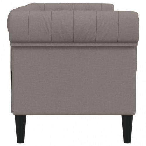 2-personers Chesterfield-sofa i stof - gråbrun