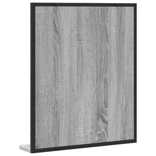 Spejl med hylde 50x12x60 cm konstrueret træ grå sonoma-eg