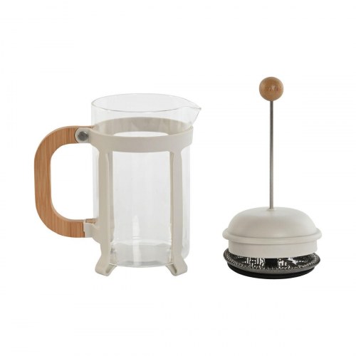 Stempelkande - hvid/natur, rustfrit stål, 800 ml
