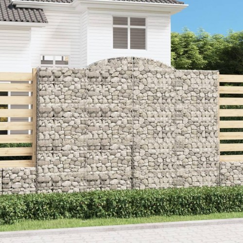 Buede gabionkurve - 11 stk. 300×50×220/240 cm i galvaniseret jern