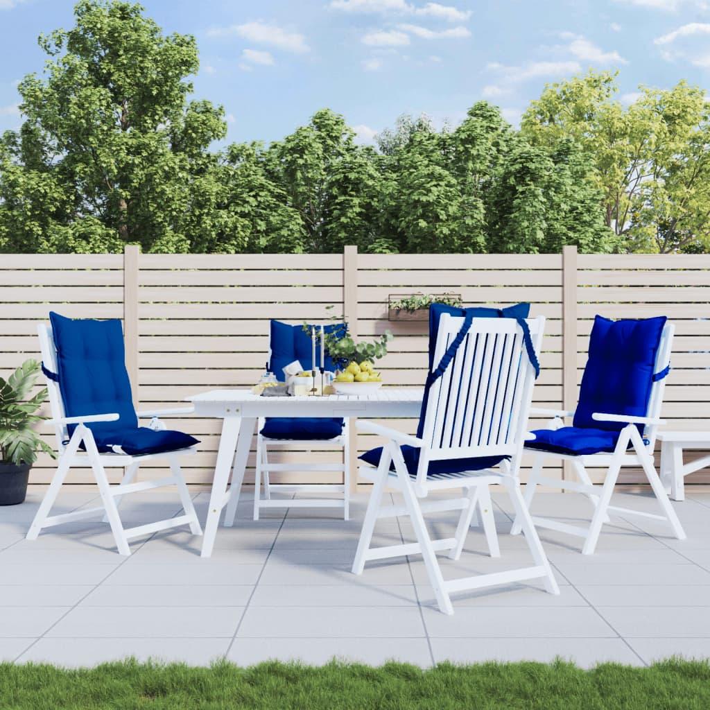 Stolehynder med høj ryg 4 stk. oxfordstof kongeblå