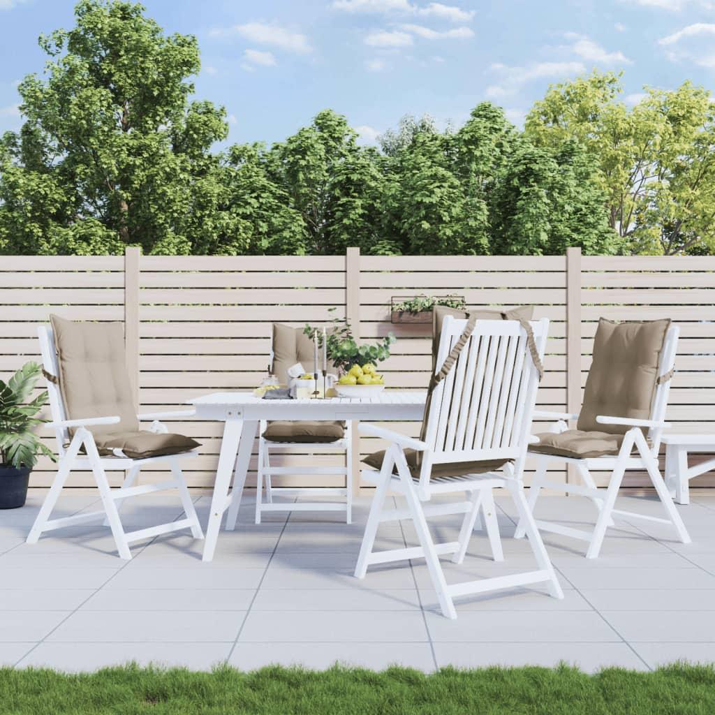 Stolehynder m. høj ryg 4 stk. oxfordstof gråbrun