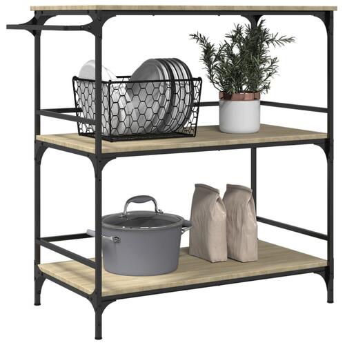 Køkkenvogn 100,5x50x105 cm konstrueret træ sonoma-eg
